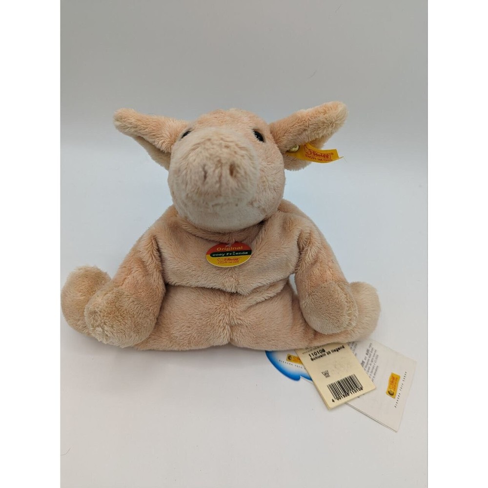 STEIFF Cosy Friends Soft Plush Pig 10" Bean Bag GENTLY USED